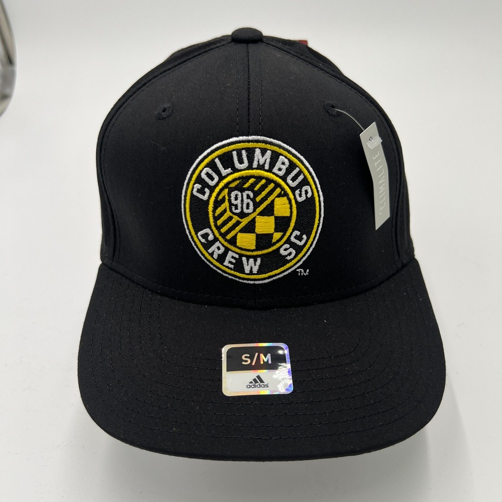 Adidas Columbus Crew SC MLS Mens Black Climalite FitMax 70 Hat Cap‎ S/M NWT